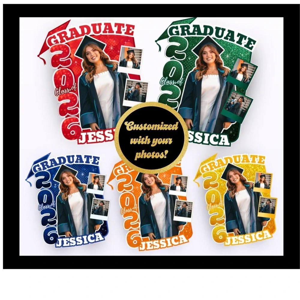 Custom Photo Graduation Fans Graduation Favor Set of 10